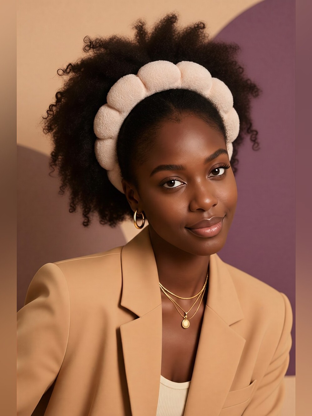 Indigo Soft Pink Padded Headband & Scrunchie Set